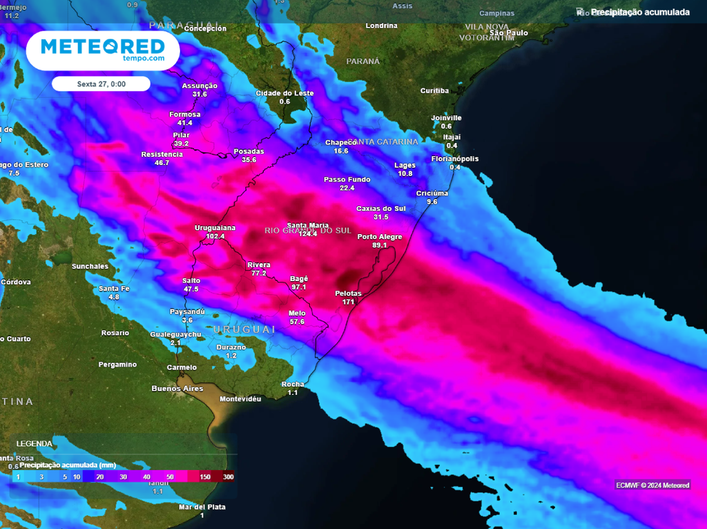 previsão, ecmwf, chuva acumulada