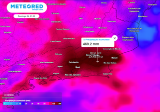 Alerta de volume excepcional no Sudeste: sobe para quase 500 mm o acumulado de chuva previsto para o Rio de Janeiro
