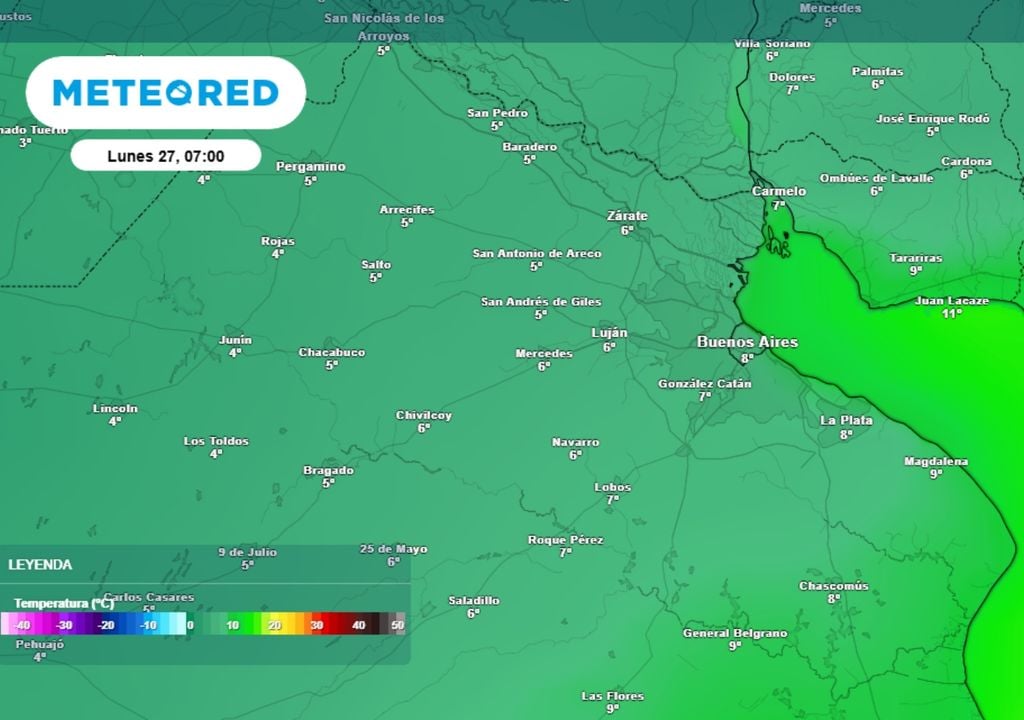 El lunes podríamos tener una de las mañanas más frías de lo que va del año