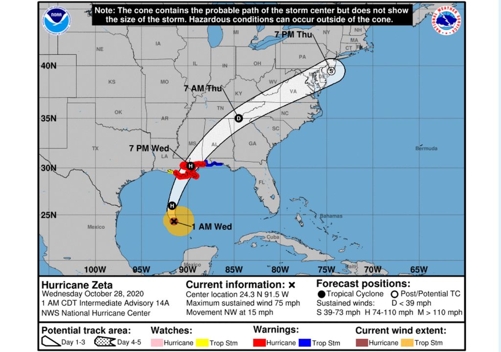 Trayectoria del huracán Zeta Trayectoria del huracán Zeta