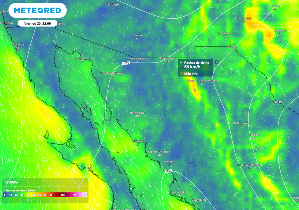 Se esperan rachas de viento intensas de hasta 70 km/h y tolvaneras que reducirán la visibilidad en Sonora y Chihuahua.