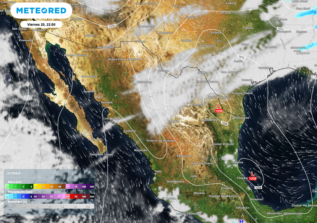 Frente 37 con masa de aire ártico, traen tiempo invernal significativo sobre el Norte de México que se registrará lo largo del fin de semana.