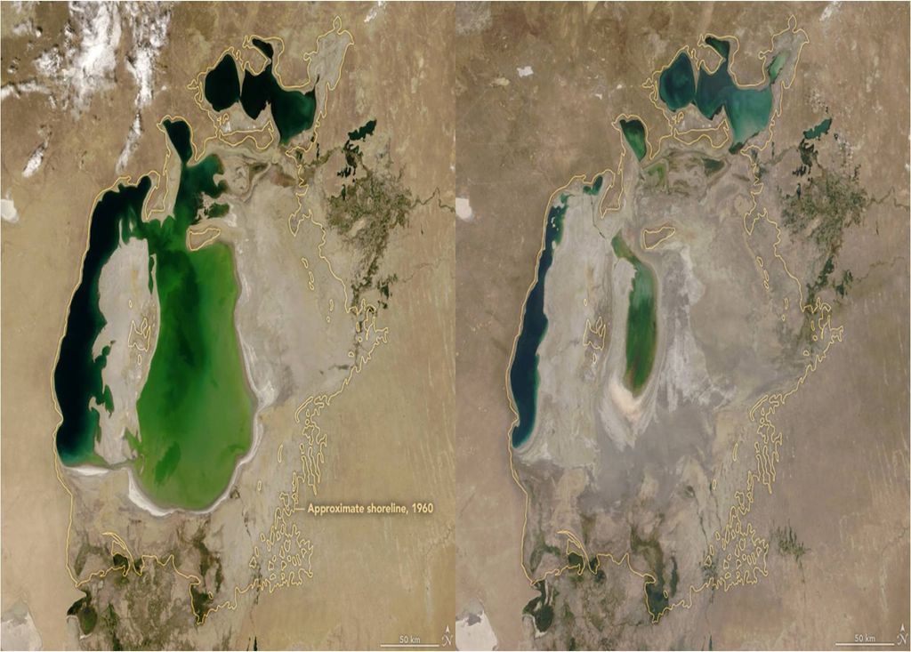 Mar de Aral, diminuição de água