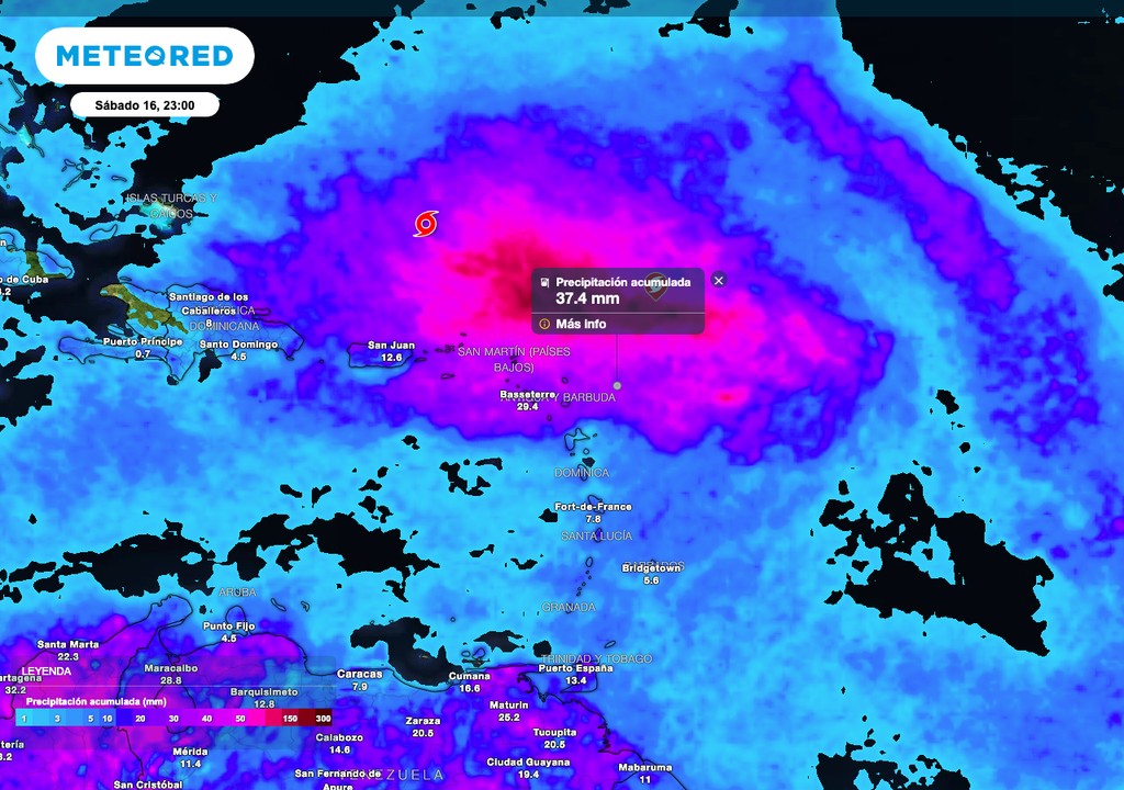 Precipitaciones Huracán Erin