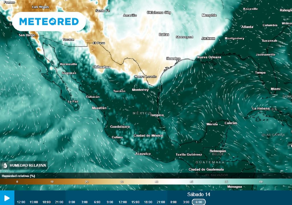 Modelo ECMWF - Humedad relativa en %