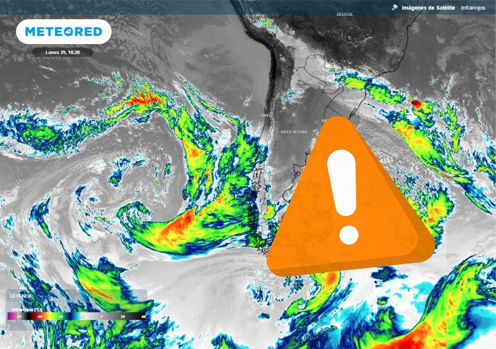 sistema frontal alcanzando Chile