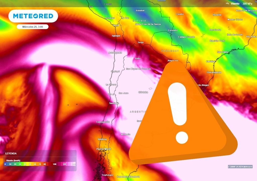 mapa previsto de vientos de altura