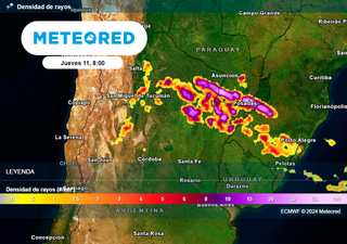 Alerta naranja por fenómenos severos en Corrientes y tormentas fuertes en varias zonas de Argentina