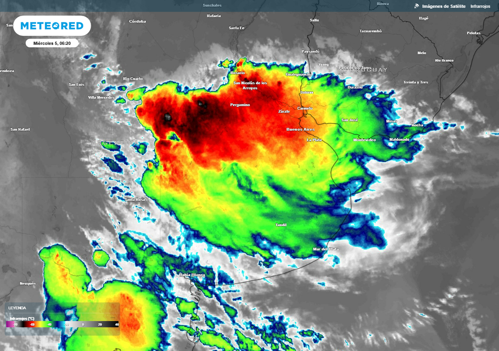 Alerta naranja lluvias y tormentas fuertes Buenos Aires Argentina SMN