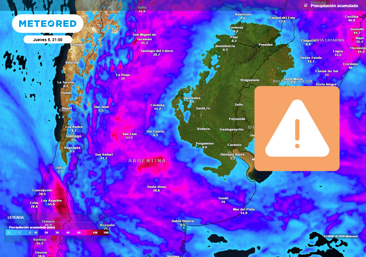 Alerta naranja por tormentas fuertes y severas en Argentina: Mendoza ...