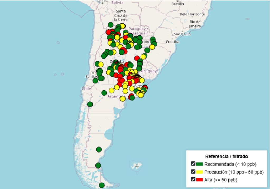 mapa de arsénico en argentina mapa de arsénico en argentina