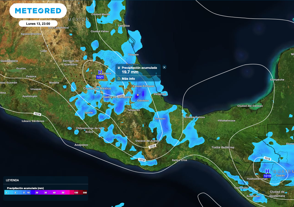 Los acumulados de lluvias más importantes serán al sobre entidades del Centro, Sur y Noroeste de México.