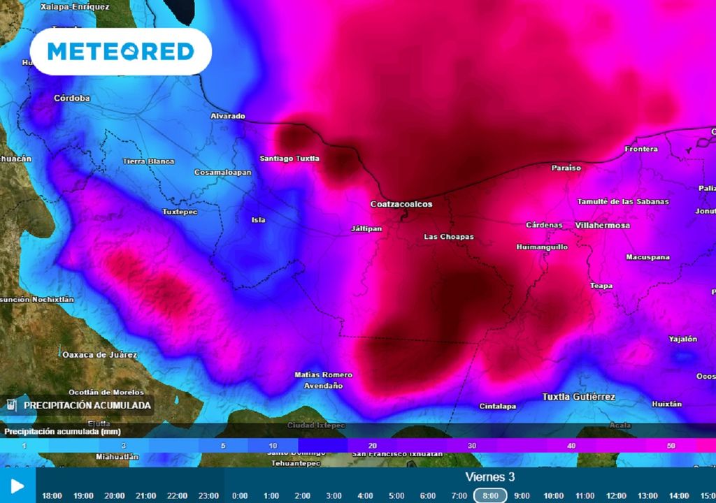 Modelo ECMWF - Lluvia acumulada en milímetros Modelo ECMWF - Lluvia acumulada en milímetros
