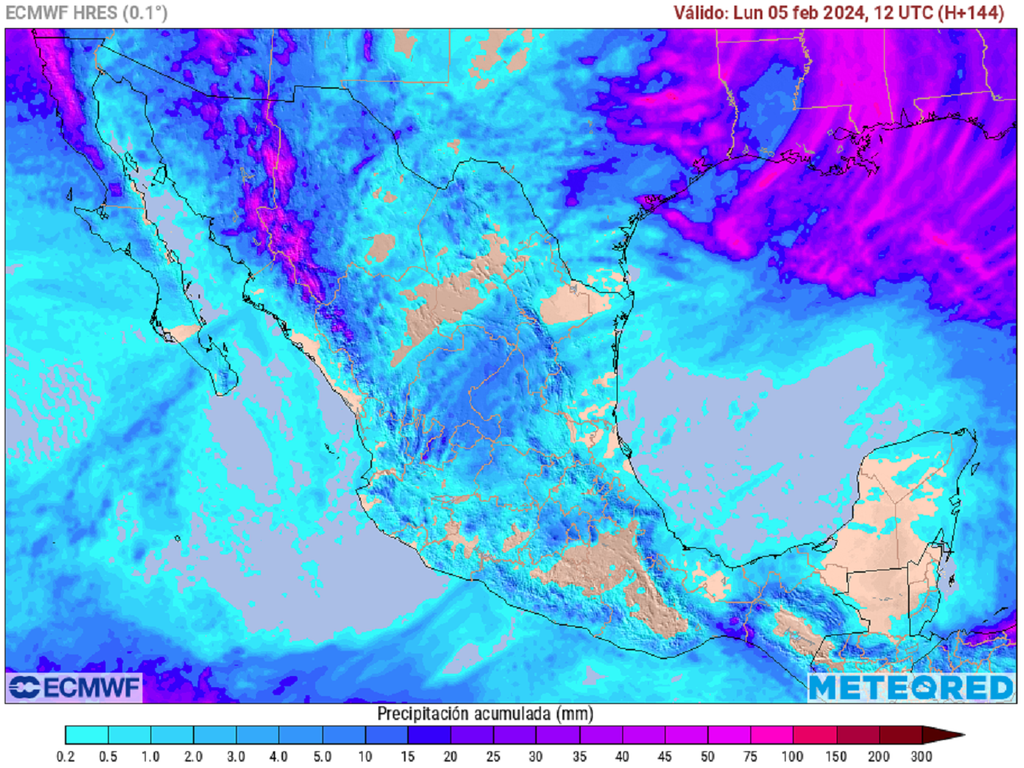 Acumulado de lluvias en milímetros
