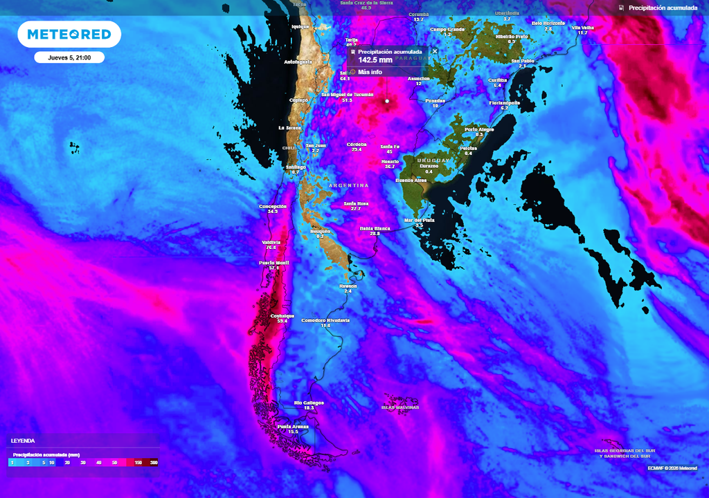 Tiempo alerta Argentina Precipitaciones abundantes esperadas en algunos sectores del país para la primera semana de marzo.