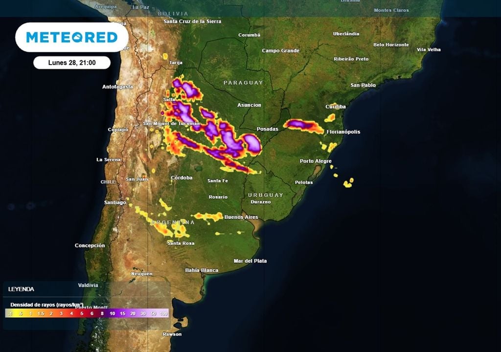 tormentas en el norte El avance del frente genera tormentas fuertes a severas en el norte del país, mientras se desarrolla la ciclogénesis