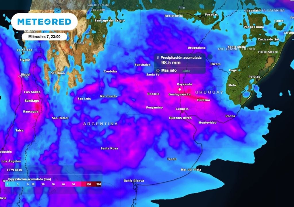 acumulados de lluvia alerta por tormentas Alerta por tormentas fuertes a severas en la región Pampeana, Central, Litoral y parte del NEA, con acumulados que pueden superar los 80 mm de manera puntual.