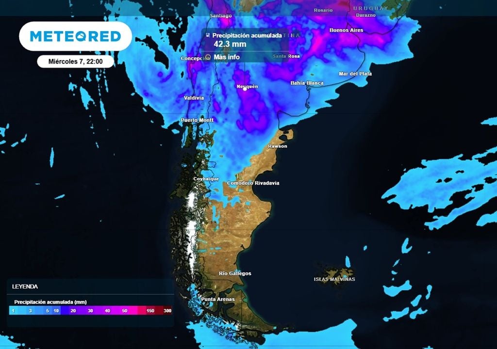 lluvias en el norte de la Patagonia Alerta amarilla y naranja por lluvias abundantes en el norte de la Patagonia.