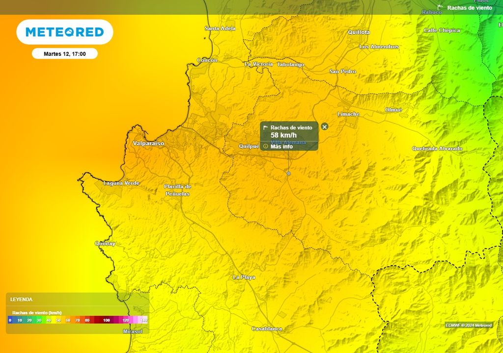 ráfagas de viento previstas