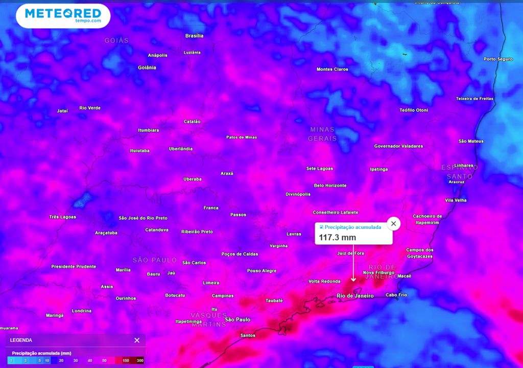 Previsão de acumulados de chuva até o Domingo (21). Previsão de acumulados de chuva até o Domingo (21).