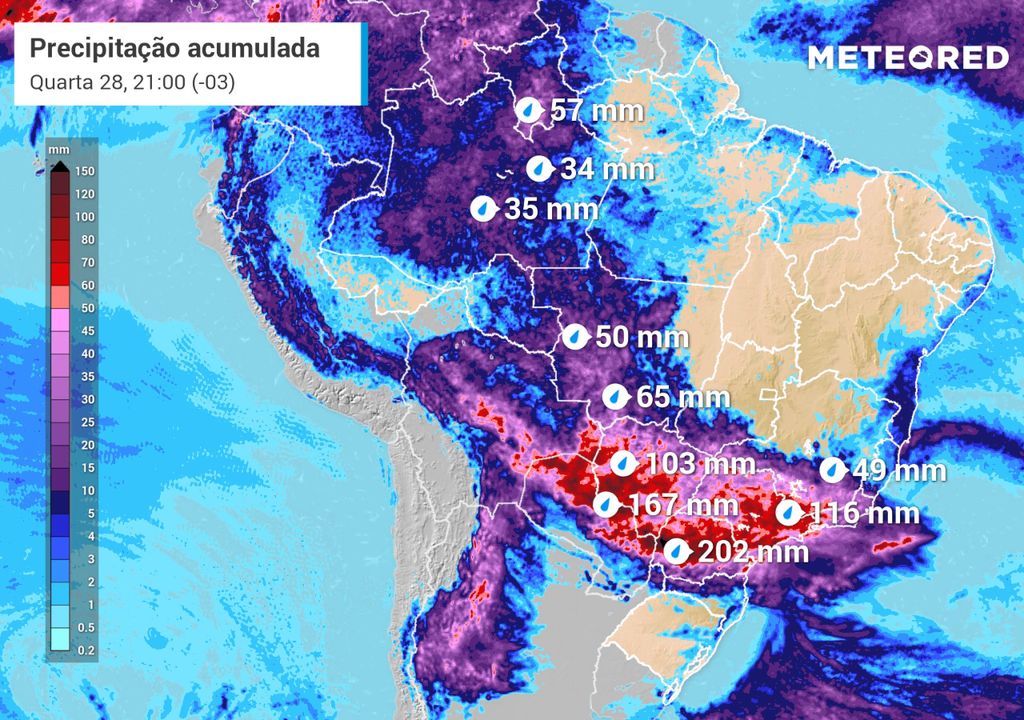 Mapa de acumulados de chuva Mapa de acumulados de chuva