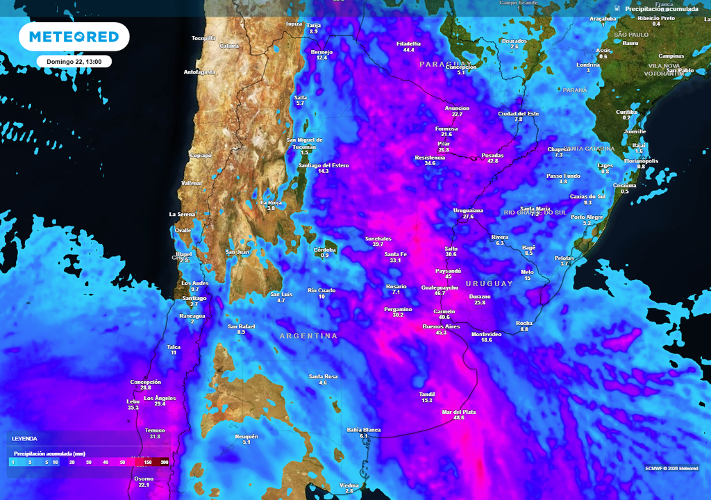 Este evento dejará precipitaciones extendidas y en muchos casos abundantes en distintas provincias.