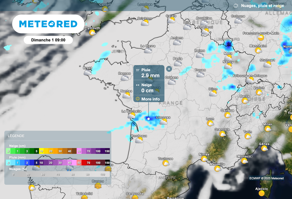 Encore quelques averses orageuses ce matin entre les Charentes et le Limousin. Encore quelques averses orageuses ce matin entre les Charentes et le Limousin.