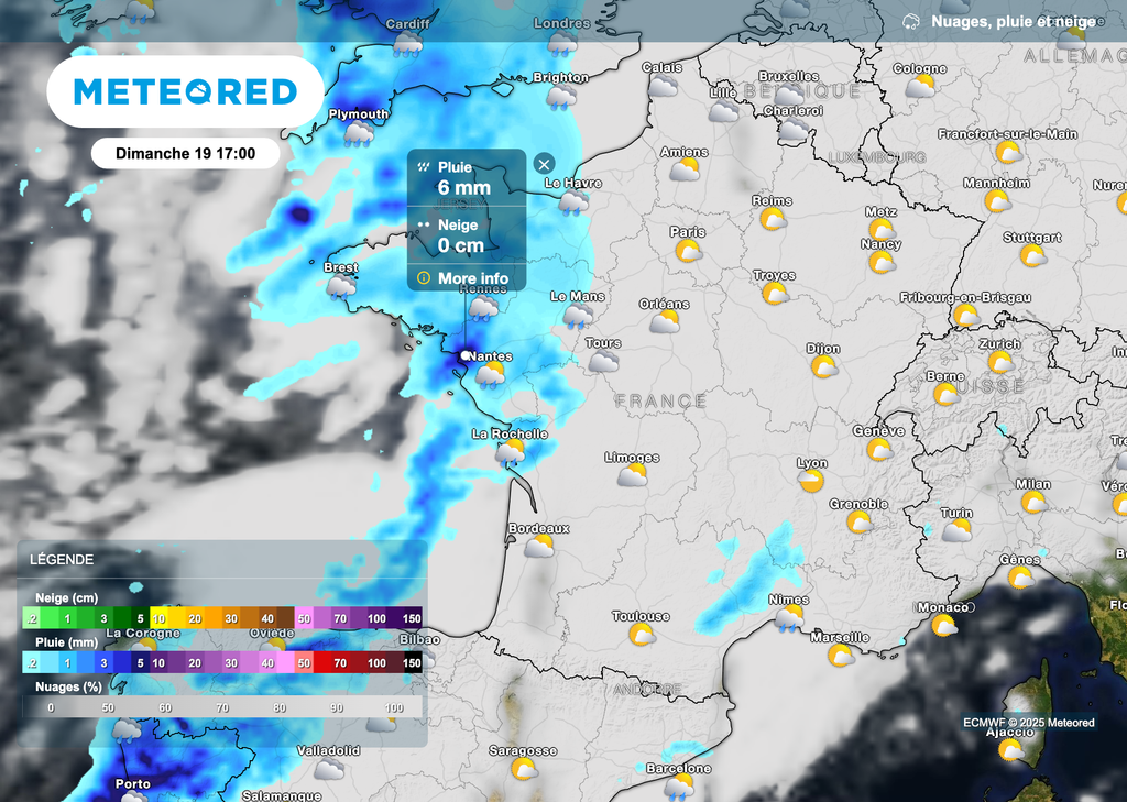 Des pluies attendues dimanche dans le nord-ouest de la France.