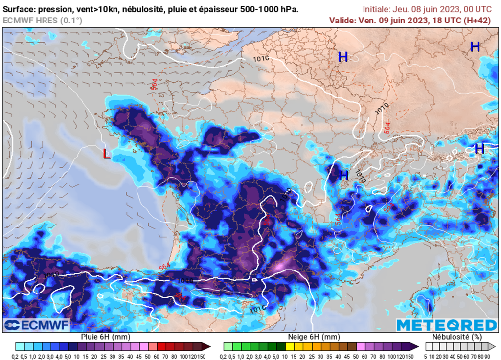 D'importants orages sont attendus vendredi après-midi de la Bretagne jusqu'au Languedoc-Roussillon. D'importants orages sont attendus vendredi après-midi de la Bretagne jusqu'au Languedoc-Roussillon.