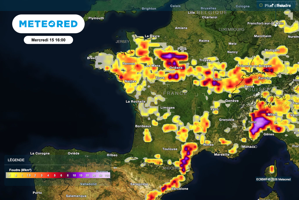 Des orages à nouveau plus nombreux attendus à partir de mercredi. Des orages à nouveau plus nombreux attendus à partir de mercredi.
