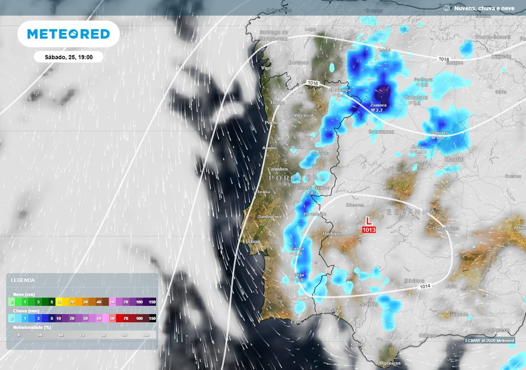 Entre hoje (22) e quinta-feira (23) um cavado polar irá formar-se a oeste da Península Ibérica. Ao separar-se da circulação geral, prevê-se que evolua para uma pequena depressão isolada em altitude (gota fria). As trovoadas ganharão terreno e intensidade entre sexta-feira (24) e sábado (25), embora haja incerteza quanto à evolução da depressão em altitude. Por causa da típica trajetória errática deste tipo de baixas pressões, é muito comum que os cenários de previsão sofram ajustes de última hora.