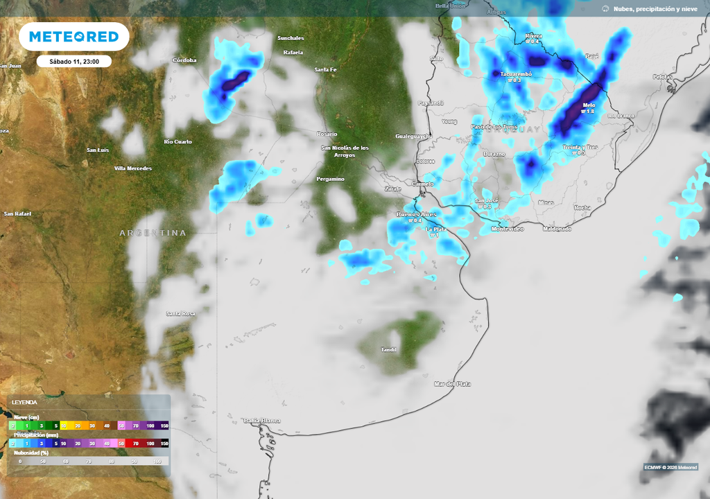 Algunas lluvias dispersas podrian afectar parte del fin de semana entrante.