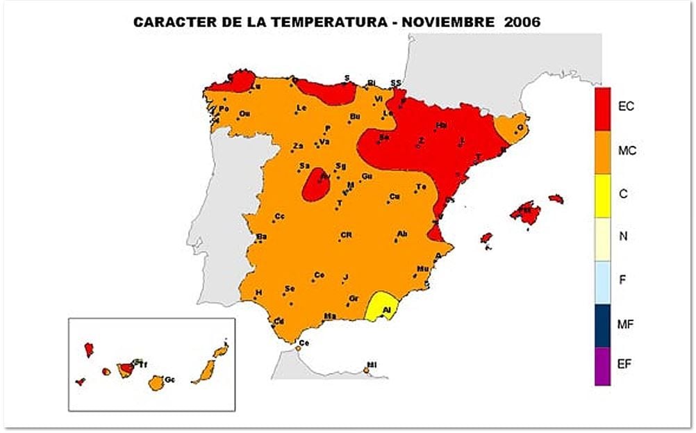 Algunas notas sobre las verdes anomalías en los árboles de hoja caduca a  finales de otoño de 2006