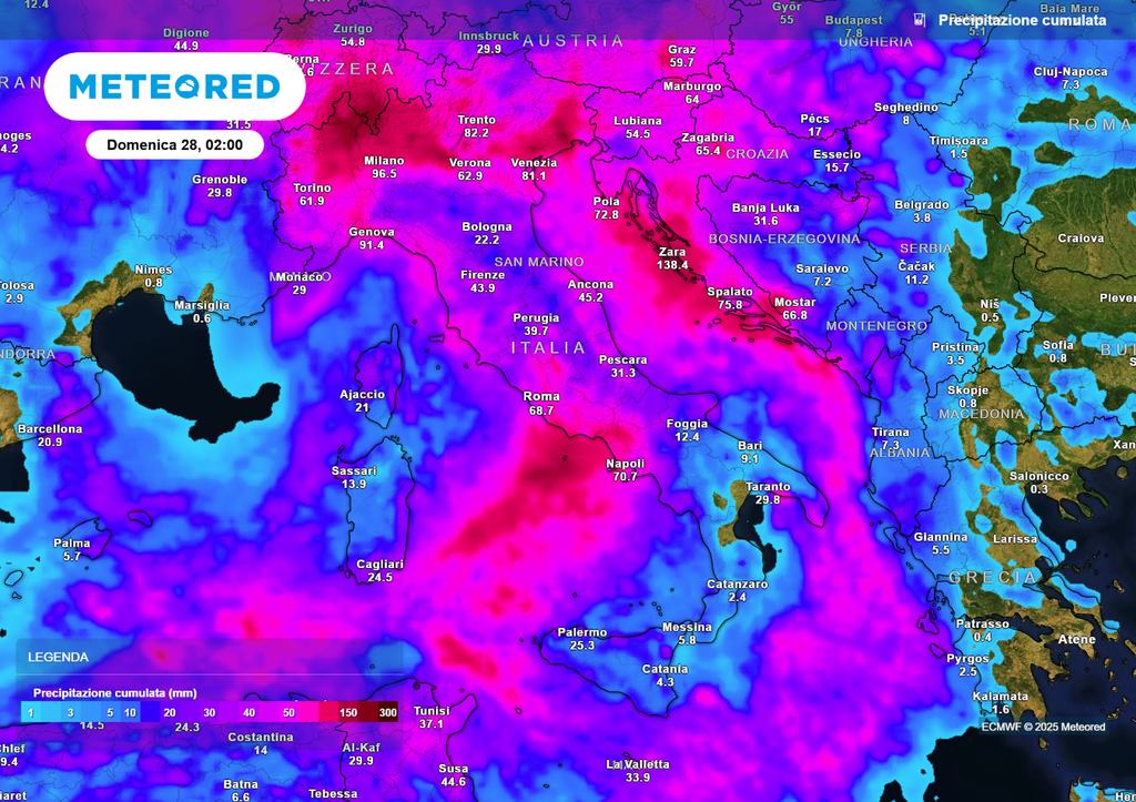 Precipitazione cumulata Precipitazione cumulata