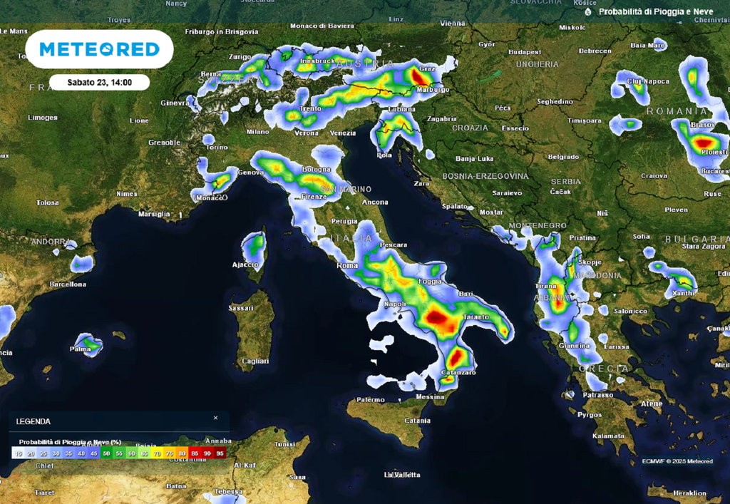 probabilità temporali oggi