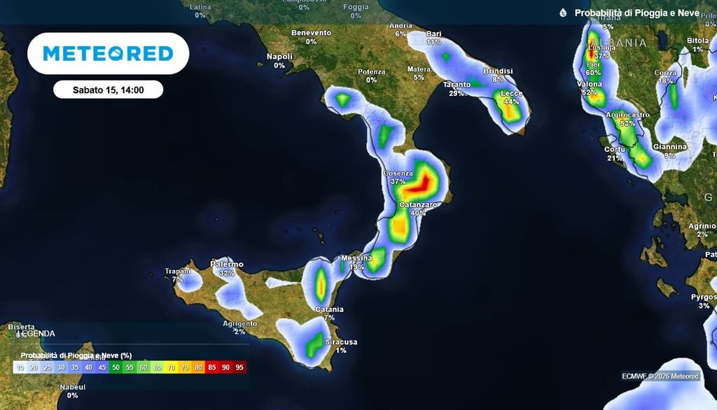 Prevista instabilità pomeridiana il giorno di Ferragosto al Sud.