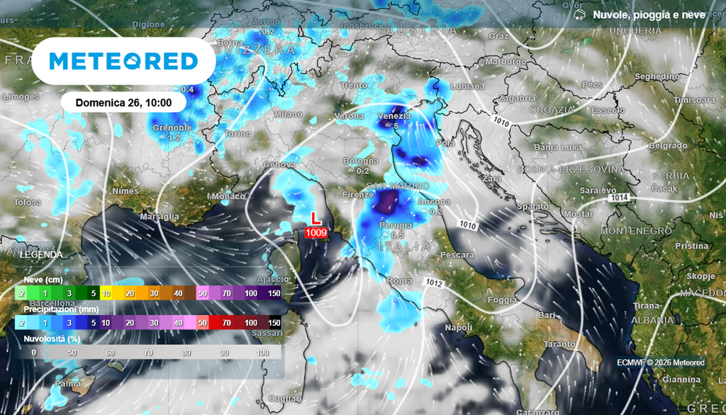 instabilità meteo italia L'instabilità meteo sull'Italia nella giornata di domenica.