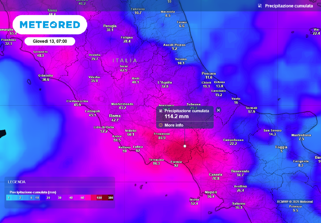 pioggia lazio campania