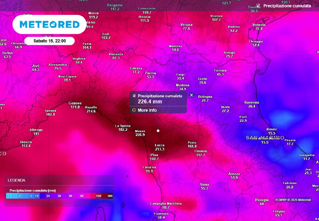 pioggia liguria toscana