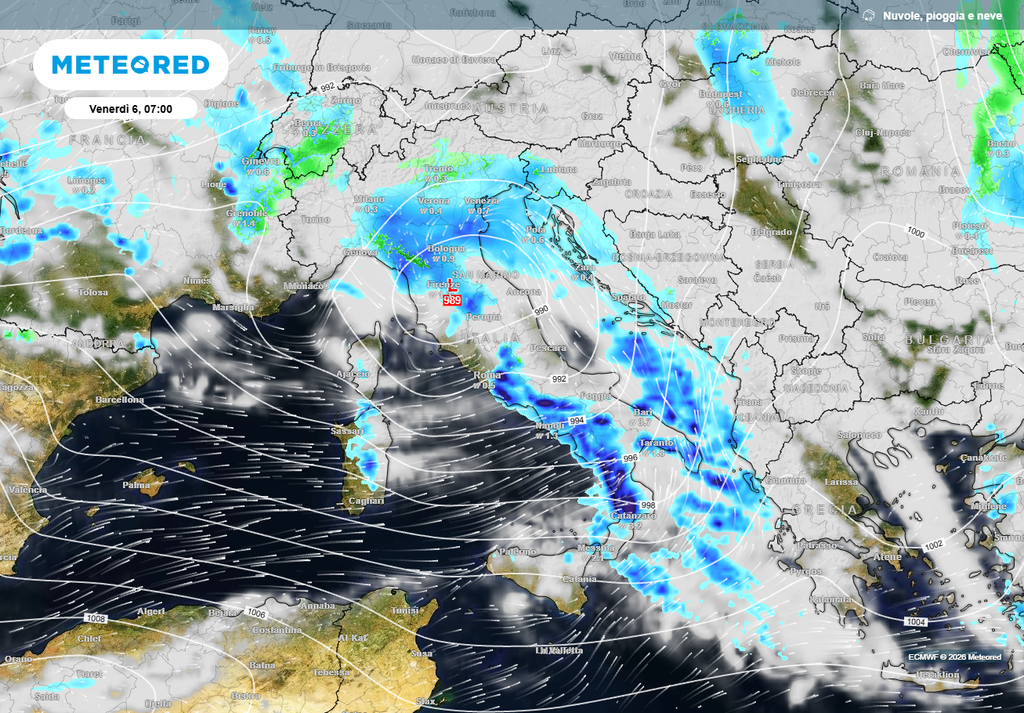 Minimo barico ben visibile dall'elaborazione del nostro modello