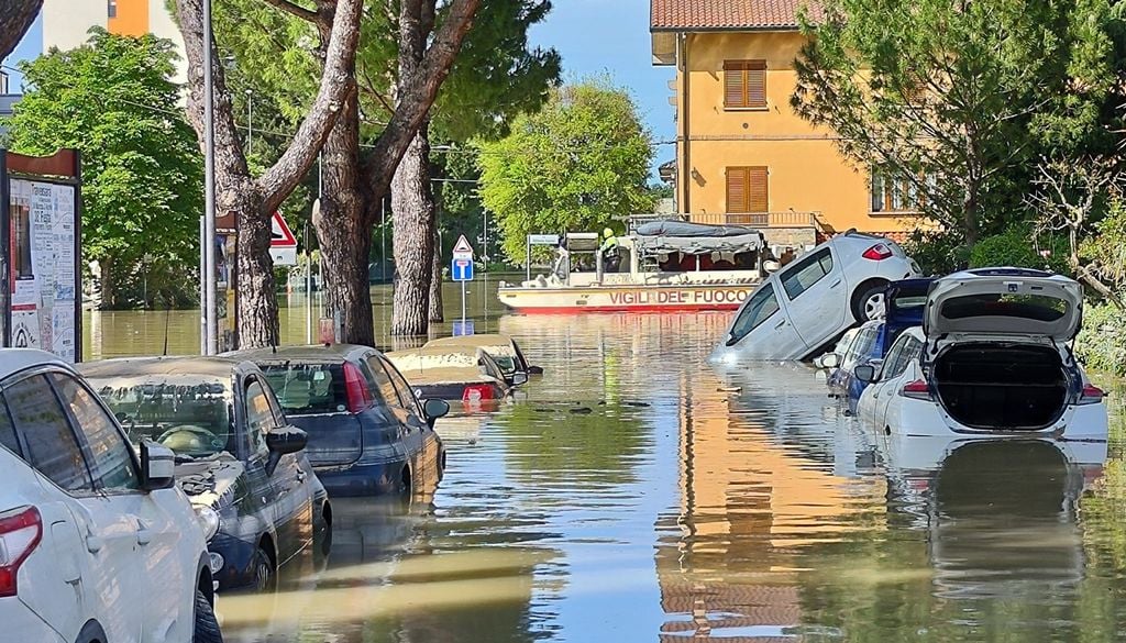 L'alluvione in Emilia Romagna del maggio 2023. Foto di Andrea Raggini, Emilia Romagna Meteo.