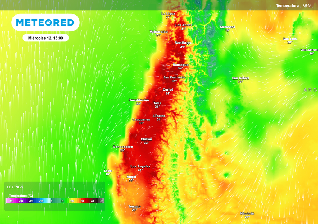 mapa de temperatura.
