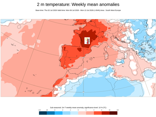 El calor no dar&aacute; tregua en julio de 2026, seg&uacute;n el ECMWF: temperaturas m&aacute;s altas de lo normal y olas de calor