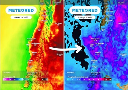 Este jueves ser&aacute; el d&iacute;a m&aacute;s caluroso, luego llega una baja segregada con chubascos y tormentas al centro y sur de Chile