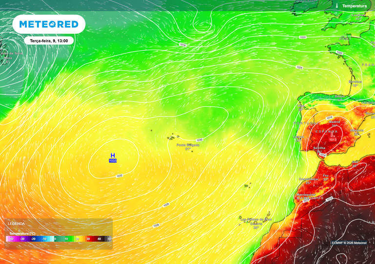 Altera&ccedil;&otilde;es na circula&ccedil;&atilde;o atmosf&eacute;rica que afetam Portugal: a NAO+ ir&aacute; permanecer em vigor at&eacute; 11 de junho