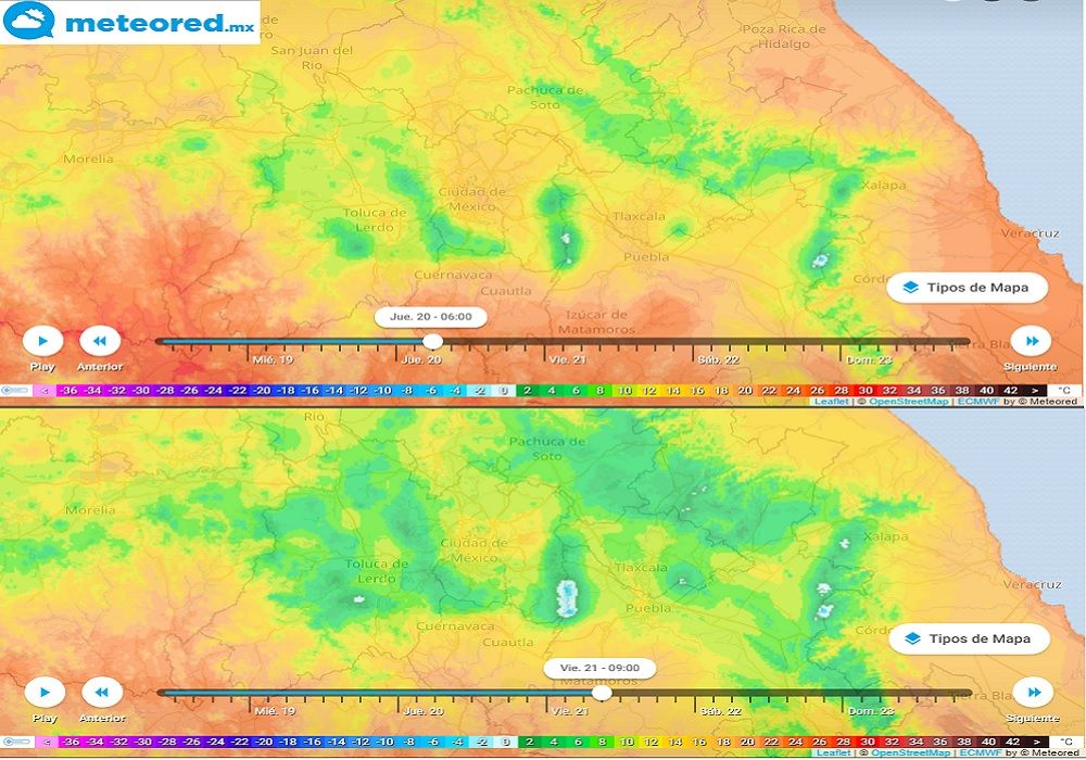 Pronóstico de temperaturas mínimas para el jueves y viernes