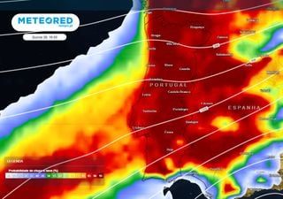 Amanhã a Depressão Nelson trará uma frente quase estacionária que deixará imensos milímetros de chuva nestas regiões