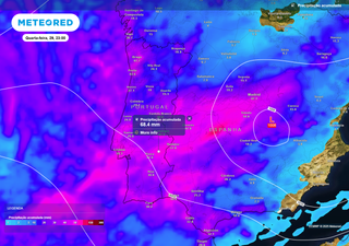 Amanhã, 29 de outubro, a chuva vai alastrar por 4 regiões de Portugal: prevê-se até 68 mm de precipitação acumulada