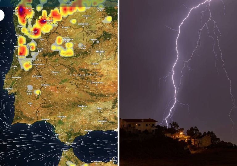 Amanh&atilde; e na quinta 28 preveem-se trovoadas com muitos raios, mas os mapas de chuva est&atilde;o quase vazios: &ldquo;aten&ccedil;&atilde;o a isto"
