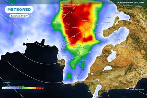 Amanh&atilde; e quinta-feira novas frentes chegam a Portugal; datas a reter e regi&otilde;es mais afetadas pela chuva
